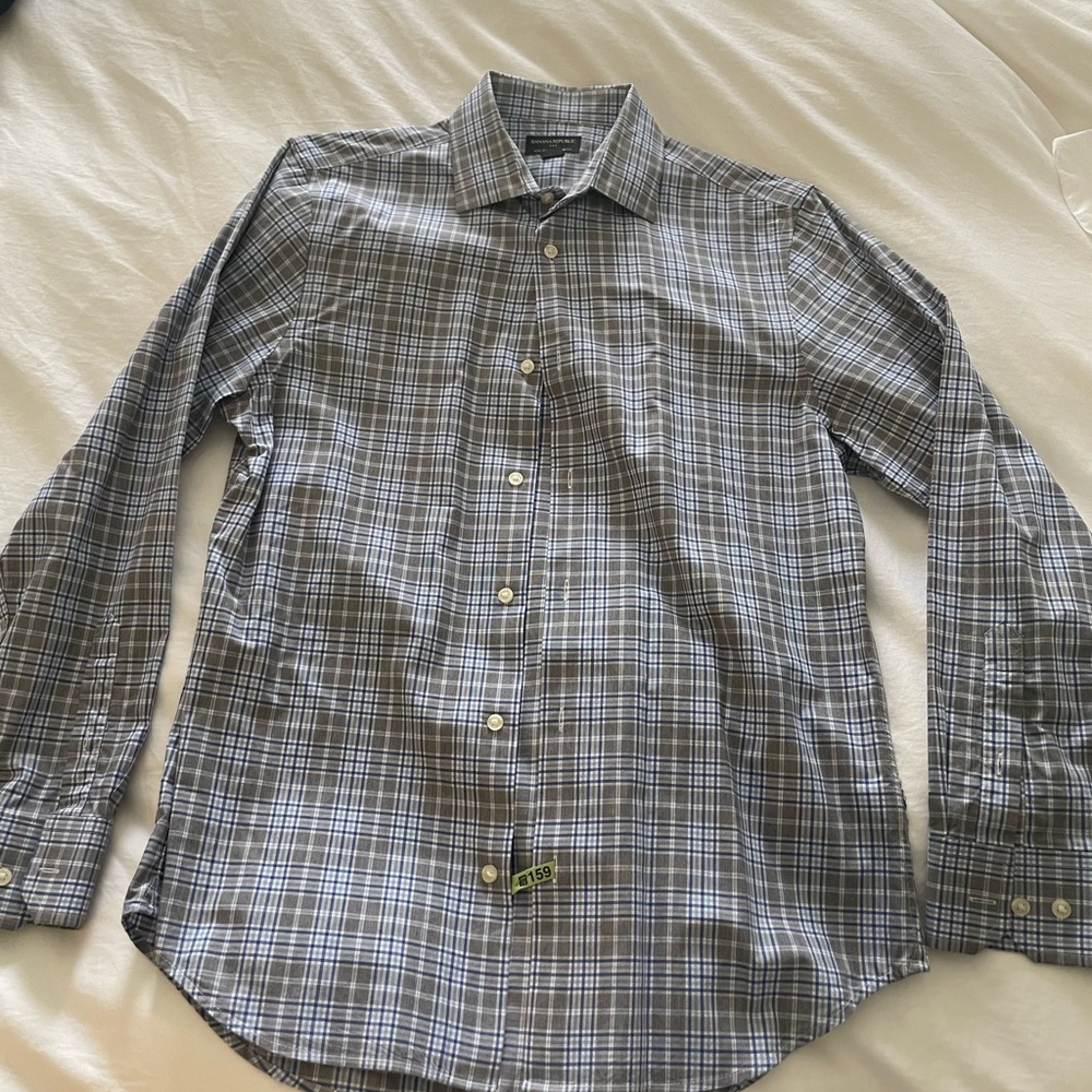 Banana Republic medium button down blue gray